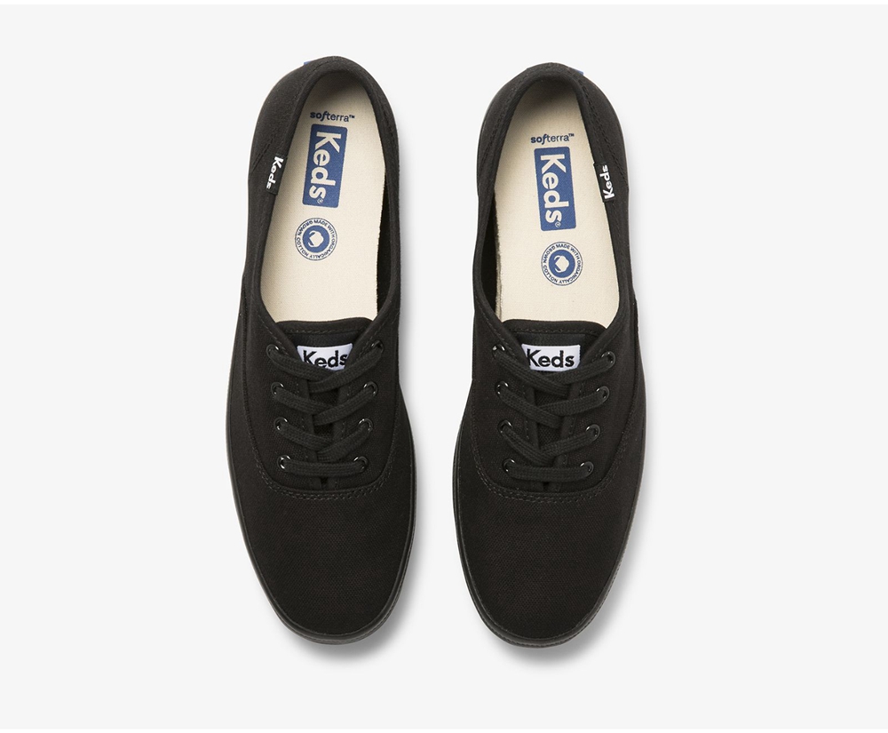 Keds Womens Sneakers Black - Champion Organic Cotton Canvas - 073IPZNUR